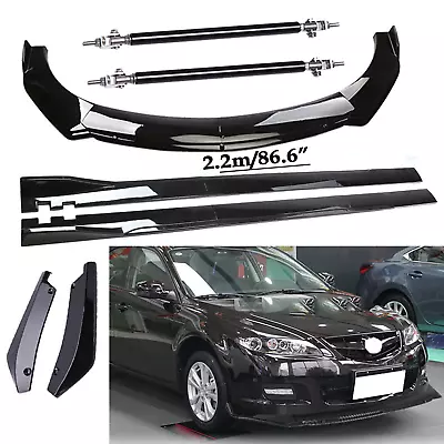 Front Bumper Spoiler Body Kit / Side Skirt/Strut For 2004-21 Mazda 2 3 5  T • $99.99