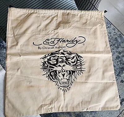 Ed Hardy By Christian Audigier Large Dust Bag ~ 19 X 185 ~ Tan Tiger Logo ~ New • $7.49