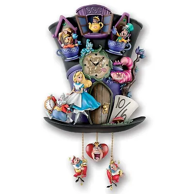 Disney Alice In Wonderland  Mad Hatter Cuckoo Clock Lights Up Music And Motion • $239