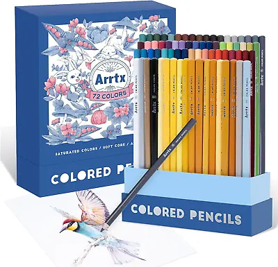 Arrtx 72 Colouring Pencils Set For Adult Colouring Book Professional Soft Core • £45.99
