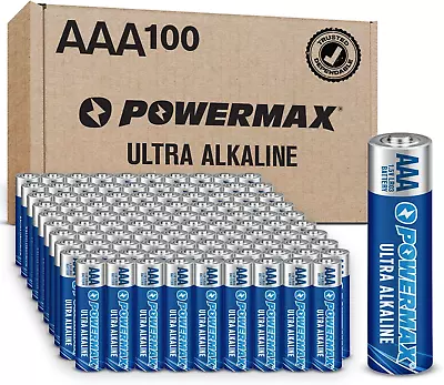 Powermax 100-Count AAA Batteries Ultra Long Lasting Alkaline Battery 10-Year • $20.79