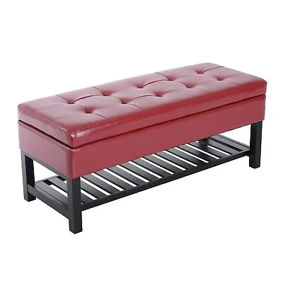 Entryway Ottoman Storage Bench Shoe Rack Bedroom End Of Bed Tufted Cushion Seat • $178.09