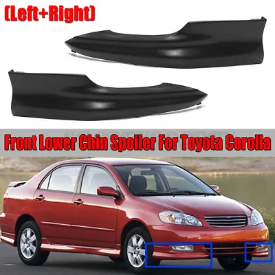 $32.70 • Buy S Style Front Bumper Lip Spoiler Splitter Protector For Toyota Corolla 2003-2004