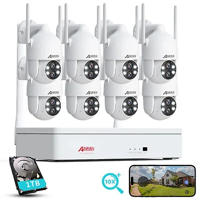 ANRAN 3MP 8CH NVR Outdoor Wireless Security Camera System WIFI IP Audio CCTV Kit • $349.99