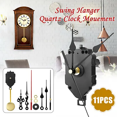 Quartz Pendulum Wall Clock Movement DIY Kit Silent Repair Parts W/2 Pairs Hands • $10.98