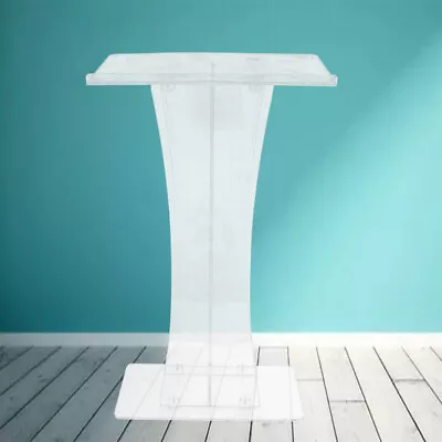 $260 • Buy Portable Clear Podium Stand Acrylic Pulpits For Churches W/ Wide Reading Surface
