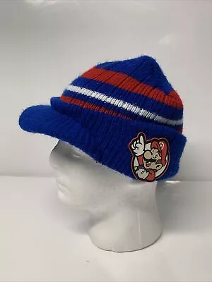 Nintendo Super Mario Bros Knit Beanie Striped Winter Hat With Visor Brim • $15