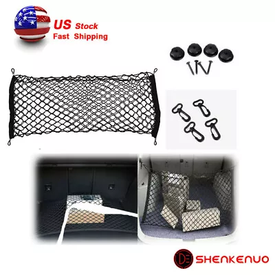 Premium Adjustable Elastic Cargo Net Car Trunk Rear Mesh Nylon Storage Organizer • $10.91