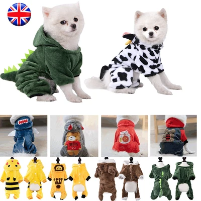 £6.99 • Buy Warm Winter Dog Clothes Soft Fleece Dog Jacket Pet Coat Sweater Puppy Cat Cute