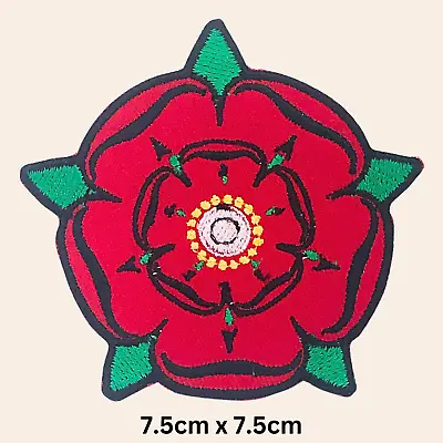 £2.99 • Buy Lancashire Flower Red Rose Jean Jacket Shirt Cloth Iron Sew On Embroidered Patch