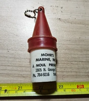 Vintage Mohr's Marine Inc J. Moul York PA Advertising Fishing License Keychain • $19.99
