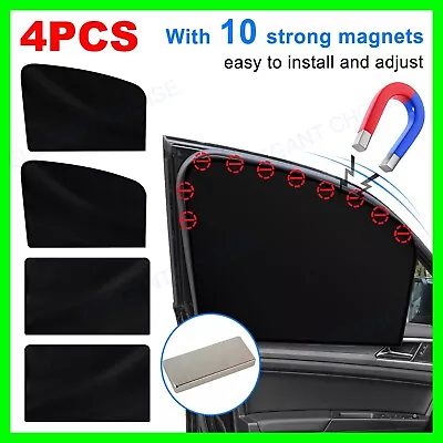 4Pcs  Magnetic Car Side Front Rear Window Sun Shade Curtains Cover UV Shield US • $16.99