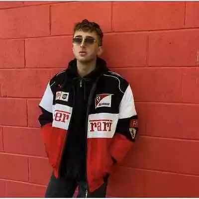 Unisex Adults F1 Team Racing Ferrari Jacket Red White Embroidery Cotton Padded • $79.99