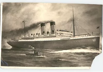 Beautiful Old STEAM SHIP SS Great Northern LAUNCH Vintage 1929 Press Photo • $35