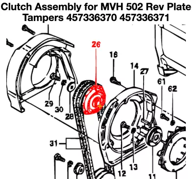 Multiquip Mikasa Clutch Assy For MVH 502 Rev Plate Tampers 457336370 457336371 • $760