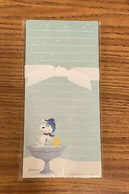 Hallmark Peanuts Snoopy/Woodstock Winter Birdbath Ice Skating -Magnetic List Pad • $7.99