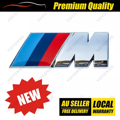 1X Gloss Silver M SPORT LOGO BADGE STICKER BOOT TRUNK For BMW M 3 5 X Series • $13.85