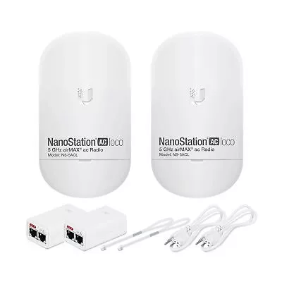 Pre-Configured Bundle Of 2 Ubiquiti AirMAX NanoStation 5AC LOCO - 2 Units Kit... • $243.68