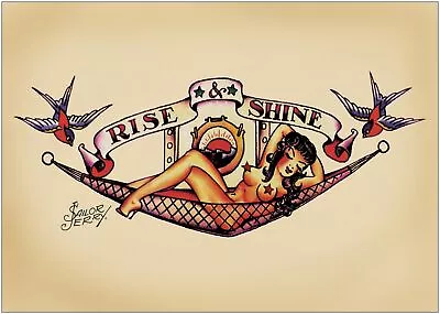 378779 Sailor Jerry Hammock Girl Tato WALL PRINT POSTER AU • $29.65