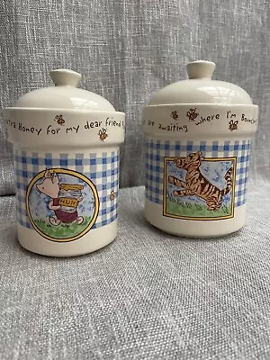 Winnie The Pooh’s Piglet Tigger Canisters Cookie Jar Treasure Craft Lot Of 2 • $38