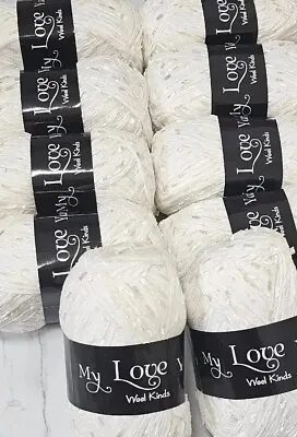 £13.80 • Buy My Love Wool Kinds Soft Eyelash Knitting Crochet Yarn 10 X 10Og Off White 