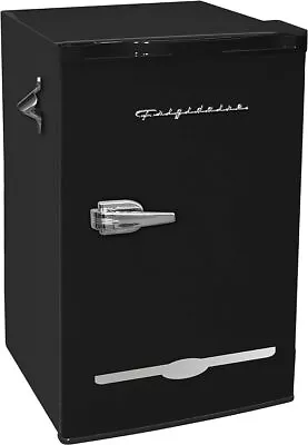 FRIGIDAIRE EFR376-BLACK 3.2 Cu Ft Black Retro Bar Fridge With Side Bottle Opener • $138.68