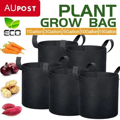 $29.44 • Buy 10 PACK Fabric Plant Grow Pots Breathable Planter Bags 3/5/7/10/20Gallon WHSLE