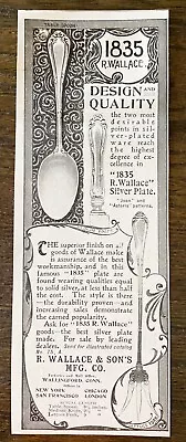 1899 Print Ad 1835 R.WALLACE Joan Pattern Table Spoon&KnifeAstoria Lettuce Fork • $12.95