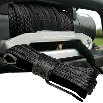 10000LB Synthetic Winch Rope Line Recovery Cable ATV UTV W/ Sheath 1/4 X50' • $13.85