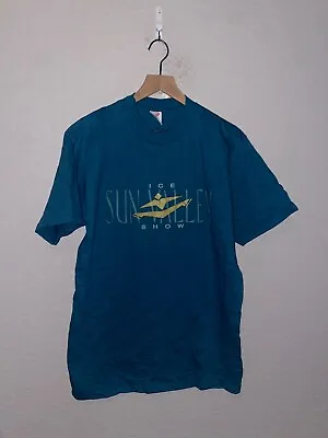 90s Vintage Sun Valley Ice Show ID Idaho Green USA Made Shirt Tee VTG 1990s L La • $25