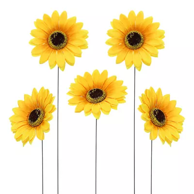 5Pcs Metal Sunflower Garden Stake Flower Yard Art Decor Outdoor Floral Picks-PD • $7.66