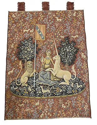 Vintage Belgium The Lady With The Unicorn Wall Tapestry 1950’s CCI The Sight • $89.99