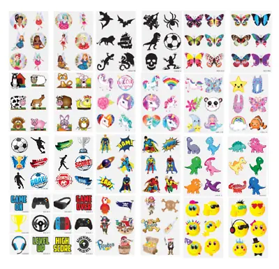 £2.99 • Buy 72 TEMPORARY TATTOOS Kids Childrens Girls Boys Novelty Party Loot Bag Fillers 