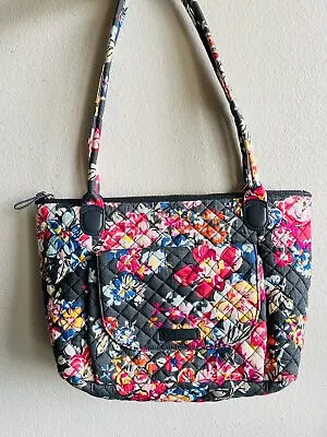 Vera Bradley Carson East West Quilted Tote Grey Floral • $35