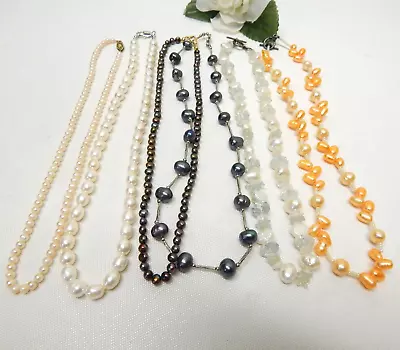 Vintage To Now Genuine Pearl Bead Necklace Lot - 16  To 18  • $9.99