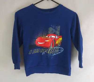 Disney Store Cars Blue Lightning McQueen I Am Speed Boys Sweatshirt Size Small • £8.02