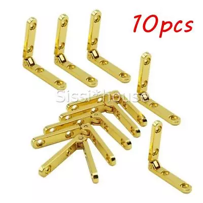 10pcs 90 Degree Hinges Zinc Alloy Spring Hinge For Wooden Box Jewellery Case • $9.01