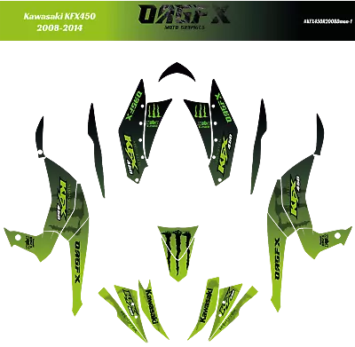 2008 - 2014 Kawasaki KFX 450 Graphic Kit -  DMON-1 Monster • $99