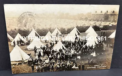 1905 Postcard Families At Kinsley Miners Eviction Camp Fitzwilliam Nr Hemsworth • £31.05
