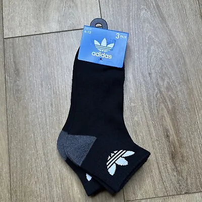 Adidas Performance High Quarter Men's Socks Size 6-12 - Black/Gray 3 Pair Logo • $16.50