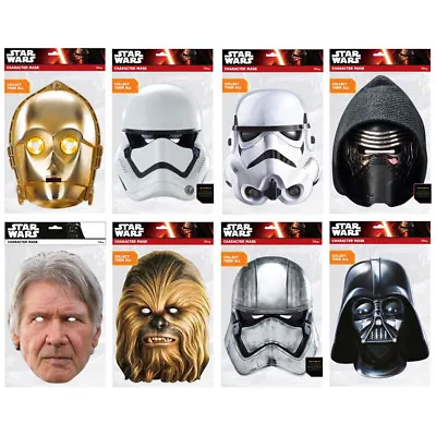 Star Wars Party Fancy Dress Masks Fun Celebration Darth Vader Phasma Han Solo • £6.97