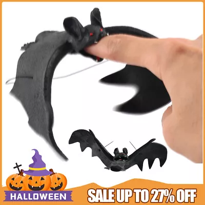 Halloween Black Rubber Bats Fake Hanging Bat Decor Haunted House Party Props • £2.65