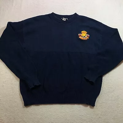 VTG Marine Corps Crest Sweater Mens Large Blue Crew Neck Pullover USA Made • $17.42