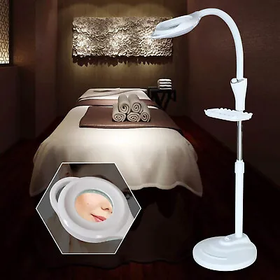 16X Diopter LED Facial Magnifying Floor Stand Lamp Lens Light Magnifier W/ Wheel • $33.25