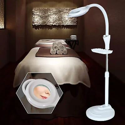 LED Facial Magnifying Lamp Floorstanding Gooseneck Salon Beauty Magnifier Light  • $33.25