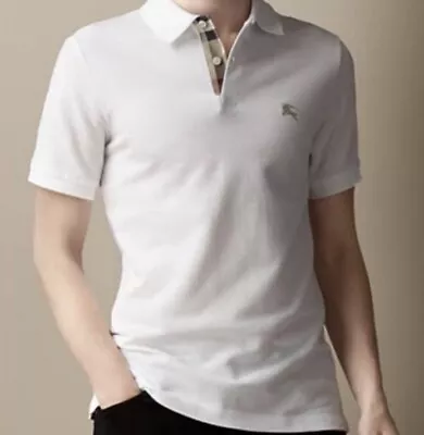 Burberry Polo Short Sleeve Top White Mens Size Small • $99