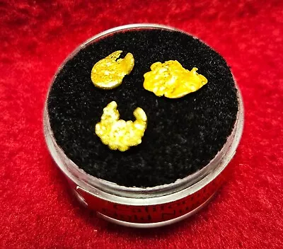 California Natural Gold Nugget 1.2 Grams Total Weight In A Gem Jar W/lid • $90