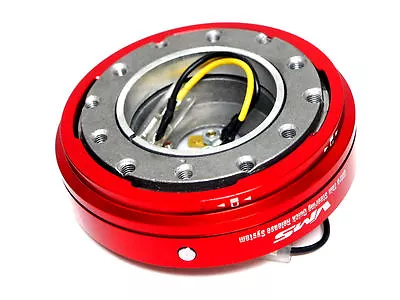 Universal Vms Racing Thin Short Slim Steering Wheel Quick Release Red Hub Kit • $61.95