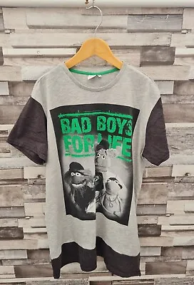 Womens Grey Novelty Print Graphic Muppets Bad Boys For Life Casual Tshirt Top M • £4.99