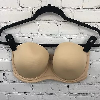 Wacoal Bra Womens 34DDD Balconette Strapless Underwired Red Carpet Beige 854119 • $19.99